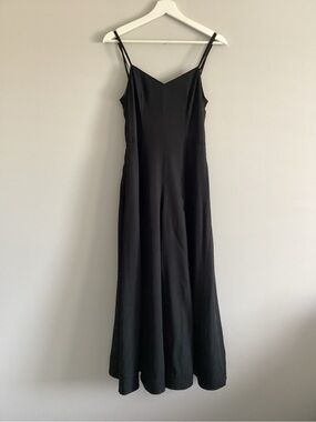 Club Monaco Black Cropped Wide Leg Jumpsuit, Size 00
